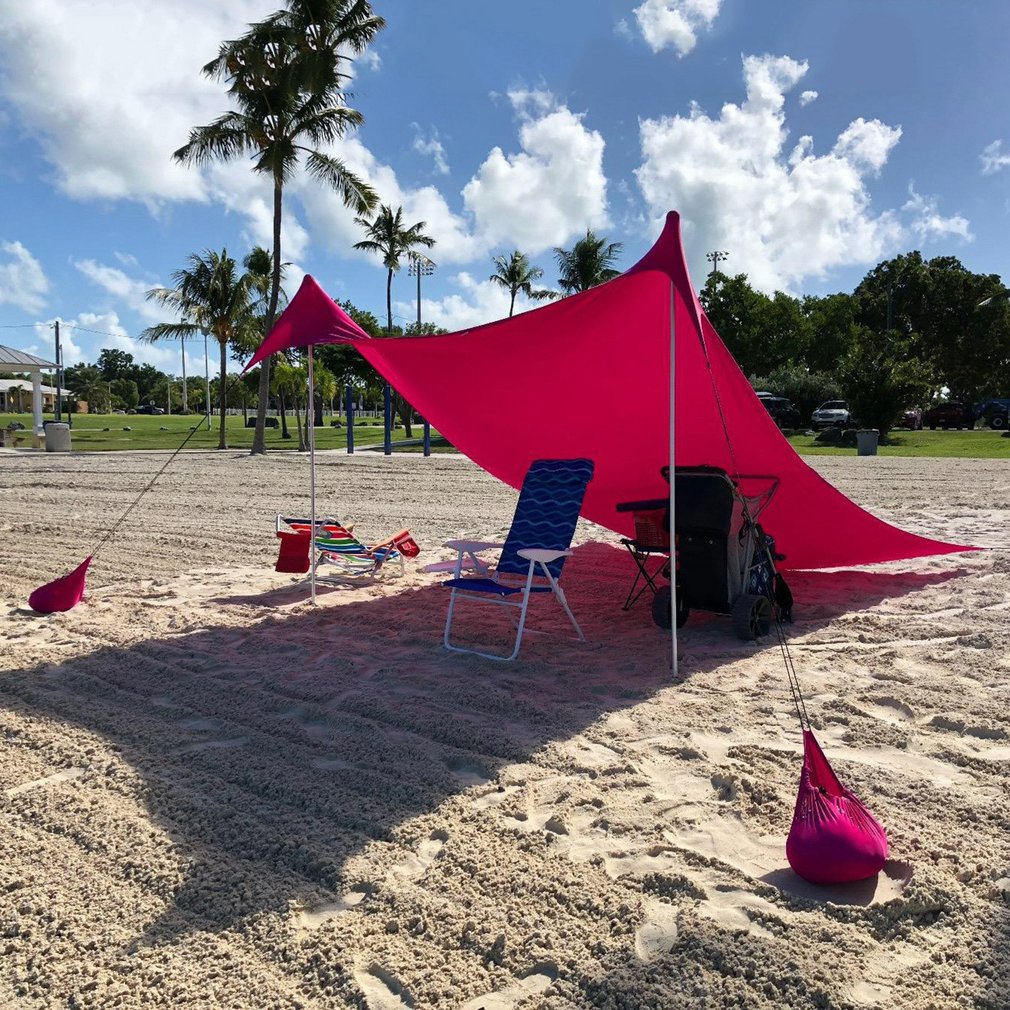 Cheap Goat Tents Family Beach Sunshade Lightweight Sun Shade Tent With Sandbag  Anchors 4 Free Pegs UPF50+ UV Large Portable Canopy Drop Shipping Tents 